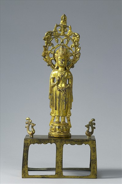 中國 北齊 銅鎏金 菩薩立像