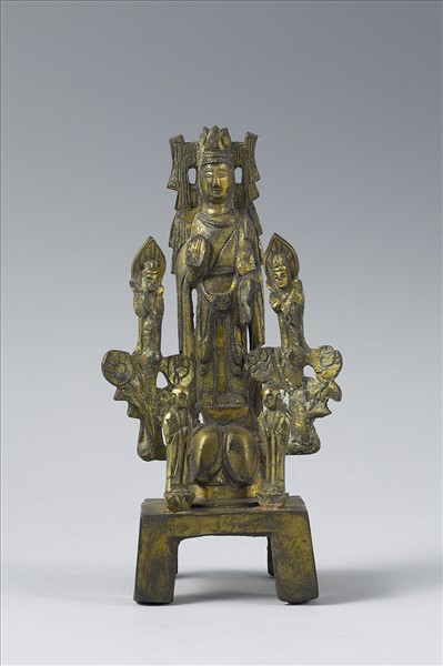 中國 北齊 銅鎏金 立菩薩五尊像