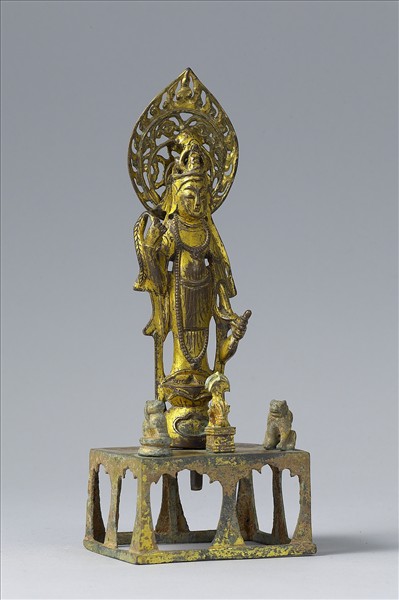 中國 北齊 銅鎏金 菩薩立像