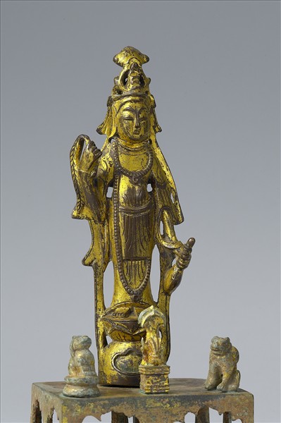 中國 北齊 銅鎏金 菩薩立像