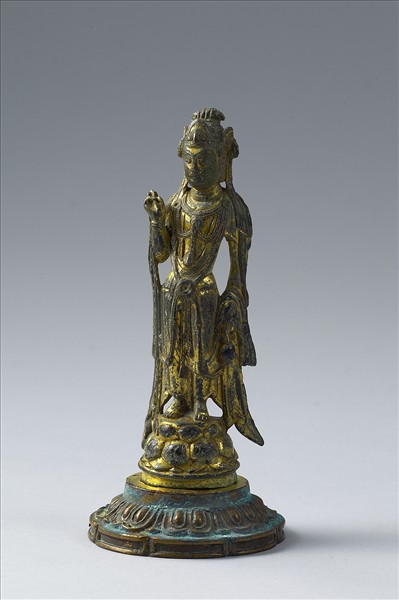中國 隋 銅鎏金 菩薩立像