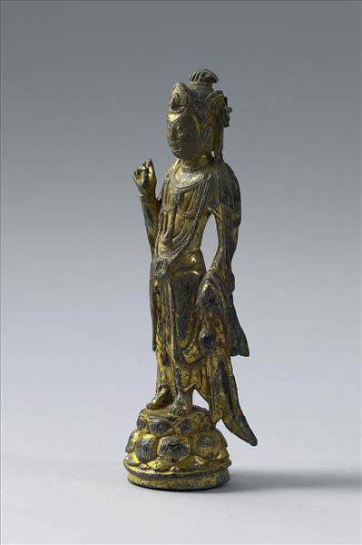 中國 隋 銅鎏金 菩薩立像