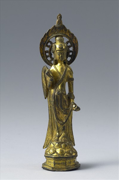 中國 隋 銅鎏金 菩薩立像