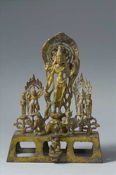 銅鎏金菩薩龕像