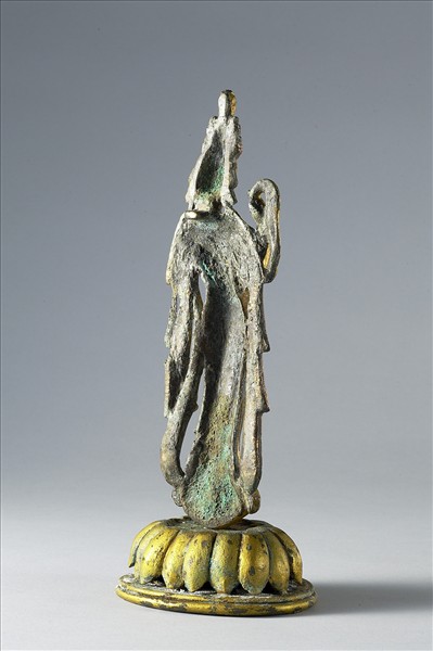 中國 唐 銅鎏金 十一面觀音菩薩像