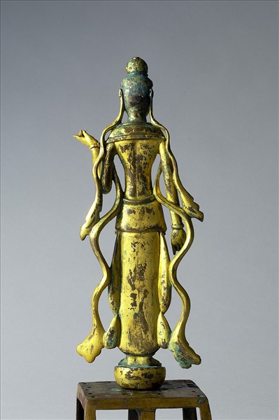 中國 唐 銅鎏金 菩薩立像