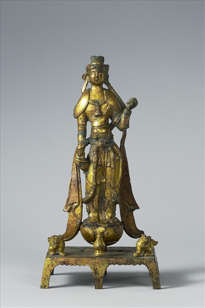 中國 唐 銅鎏金 菩薩立像