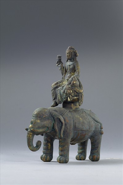 中國 唐 銅鎏金 菩薩坐像