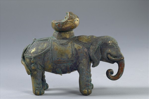 中國 唐 銅鎏金 菩薩坐像