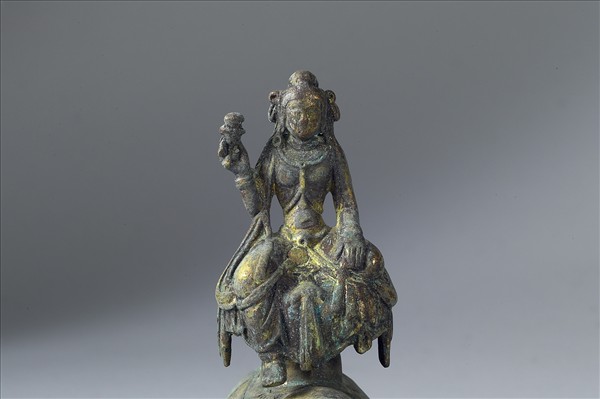 中國 唐 銅鎏金 菩薩坐像