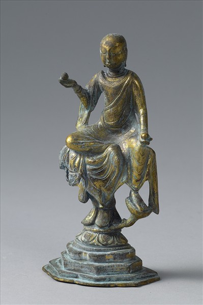 中國 唐 銅鎏金 地藏菩薩像
