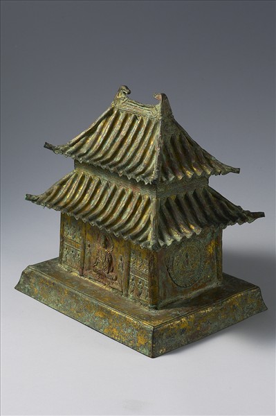 中國 唐 乾符二年（875） 押出銅鎏金 佛殿