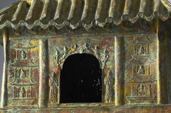 中國 唐 乾符二年（875） 押出銅鎏金 佛殿