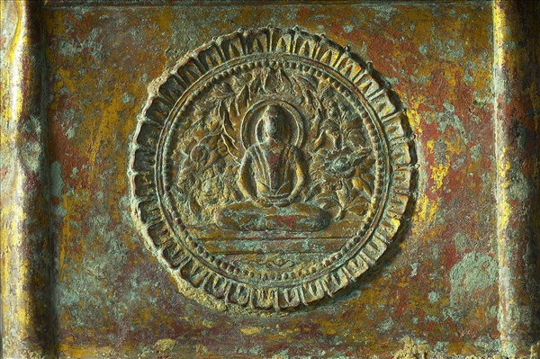 中國 唐 乾符二年（875） 押出銅鎏金 佛殿