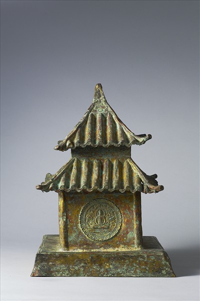 中國 唐 乾符二年（875） 押出銅鎏金 佛殿