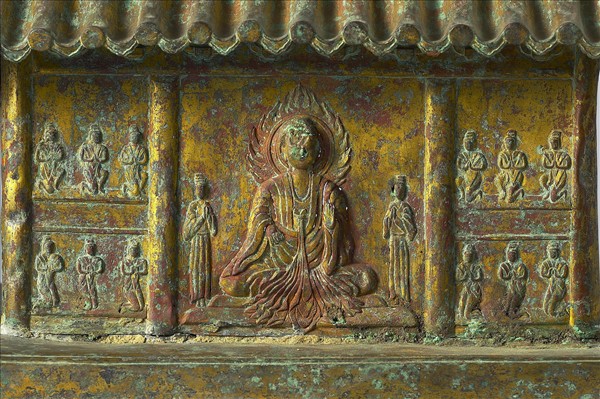 中國 唐 乾符二年（875） 押出銅鎏金 佛殿