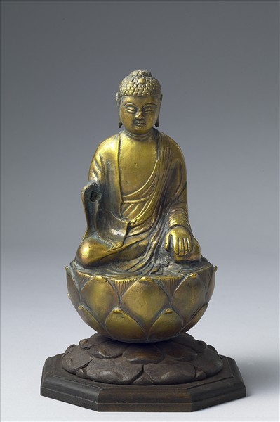 中國 遼 銅鎏金 佛坐像