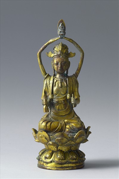 中國 遼 銅鎏金 尊勝佛母像