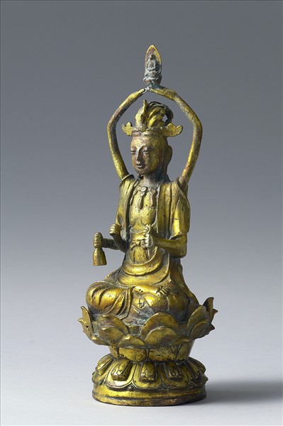 中國 遼 銅鎏金 尊勝佛母像