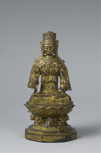 中國 遼 銅鎏金 菩薩坐像