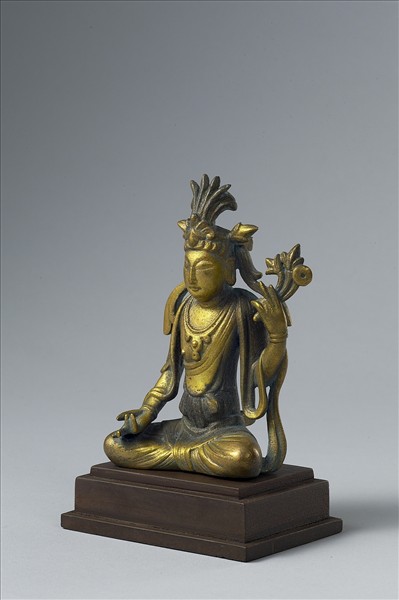 中國 遼 銅鎏金 菩薩坐像