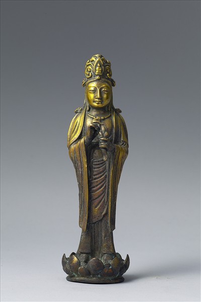 中國 遼 銅鎏金 菩薩立像