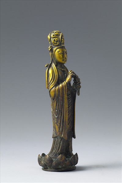 中國 遼 銅鎏金 菩薩立像