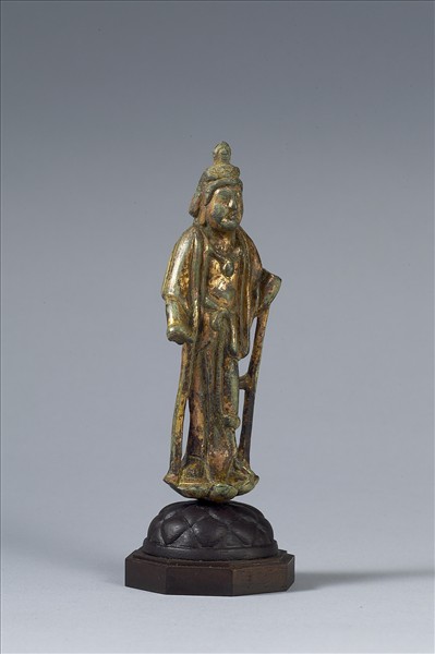 中國 金 銅鎏金 菩薩立像