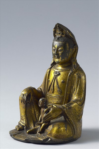 銅鎏金菩薩半跏像