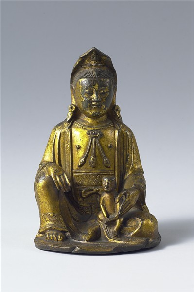 銅鎏金菩薩半跏像