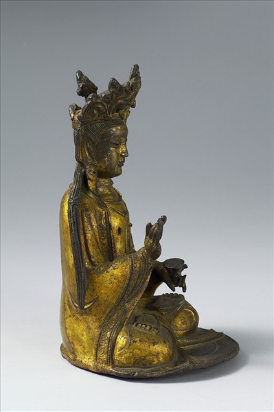 銅鎏金菩薩坐像