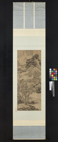 五代南唐巨然寒林晚岫圖　軸