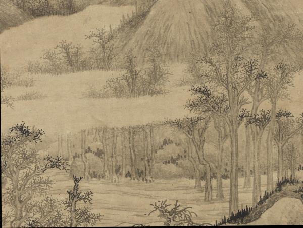 五代南唐巨然寒林晚岫圖　軸