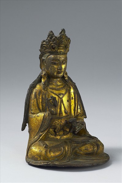 銅鎏金菩薩坐像