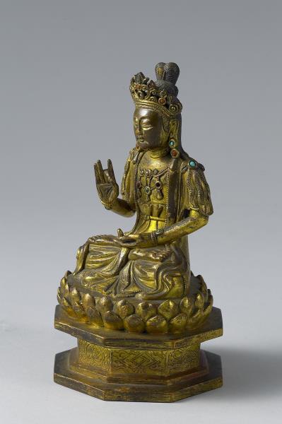銅鎏金菩薩坐像