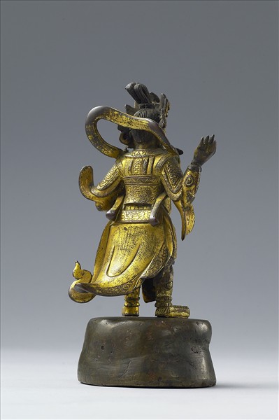 中國 明 銅鎏金 護法像
