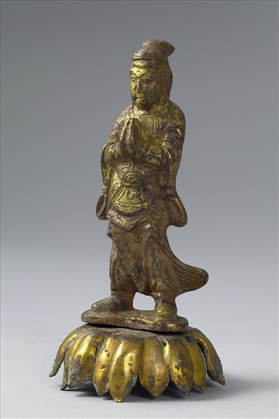 中國 明 銅鎏金 供養人像