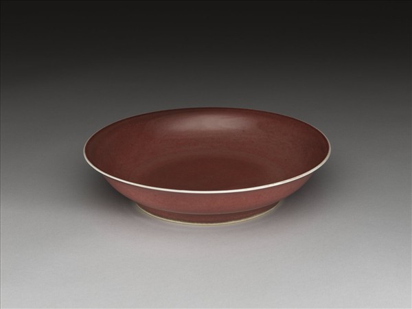 霽紅釉盤