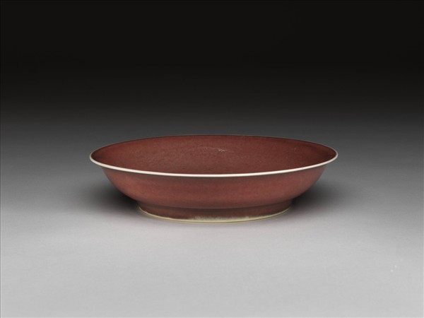 霽紅釉盤