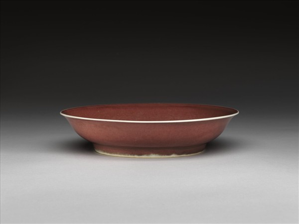 霽紅釉盤