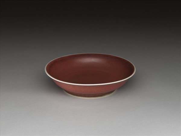 霽紅釉盤