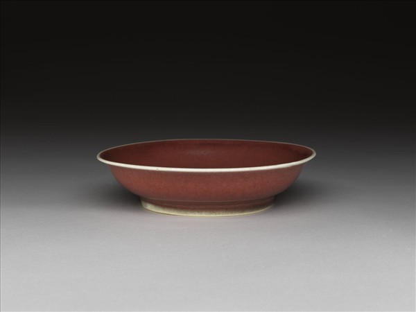 霽紅釉盤