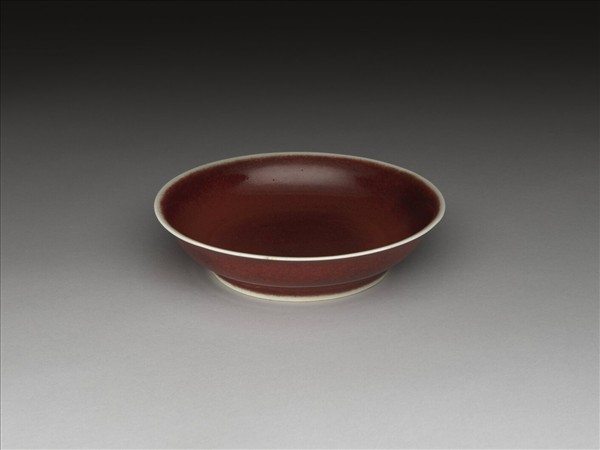 霽紅釉盤