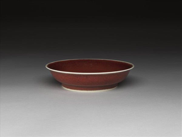 霽紅釉盤