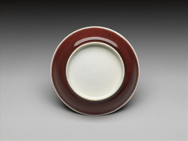 霽紅釉盤