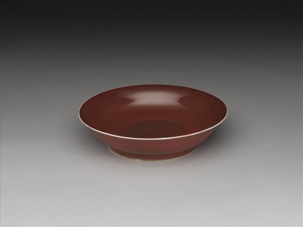 霽紅釉盤