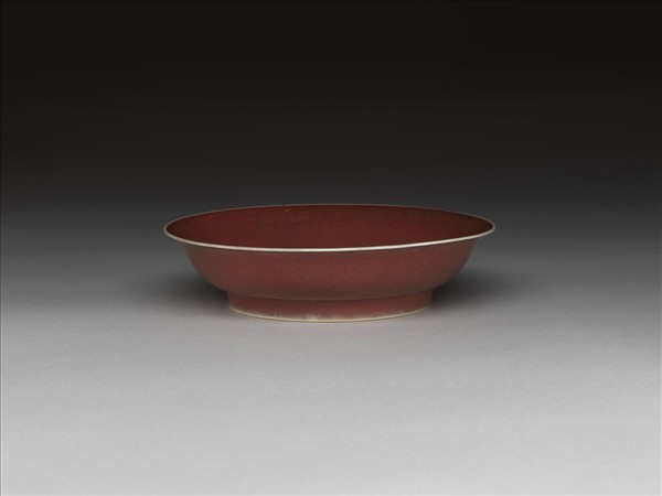 霽紅釉盤