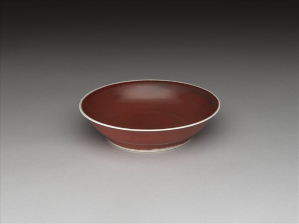 霽紅釉盤