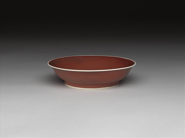 霽紅釉盤