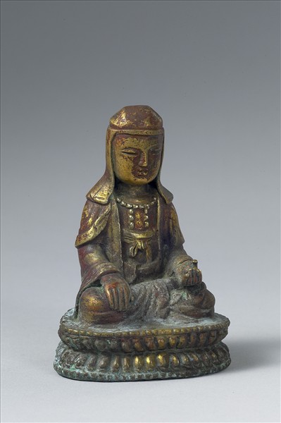 韓國 朝鮮時代 銅鎏金 地藏菩薩坐像